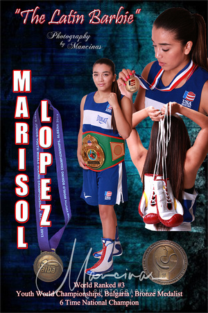 Marisol poster blue bkgrnd